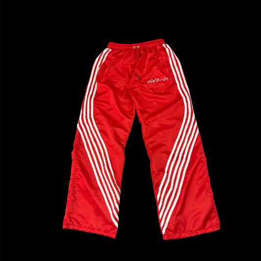 All Smilez Varsity 5-Stripe Baggy Pants (Red & White)