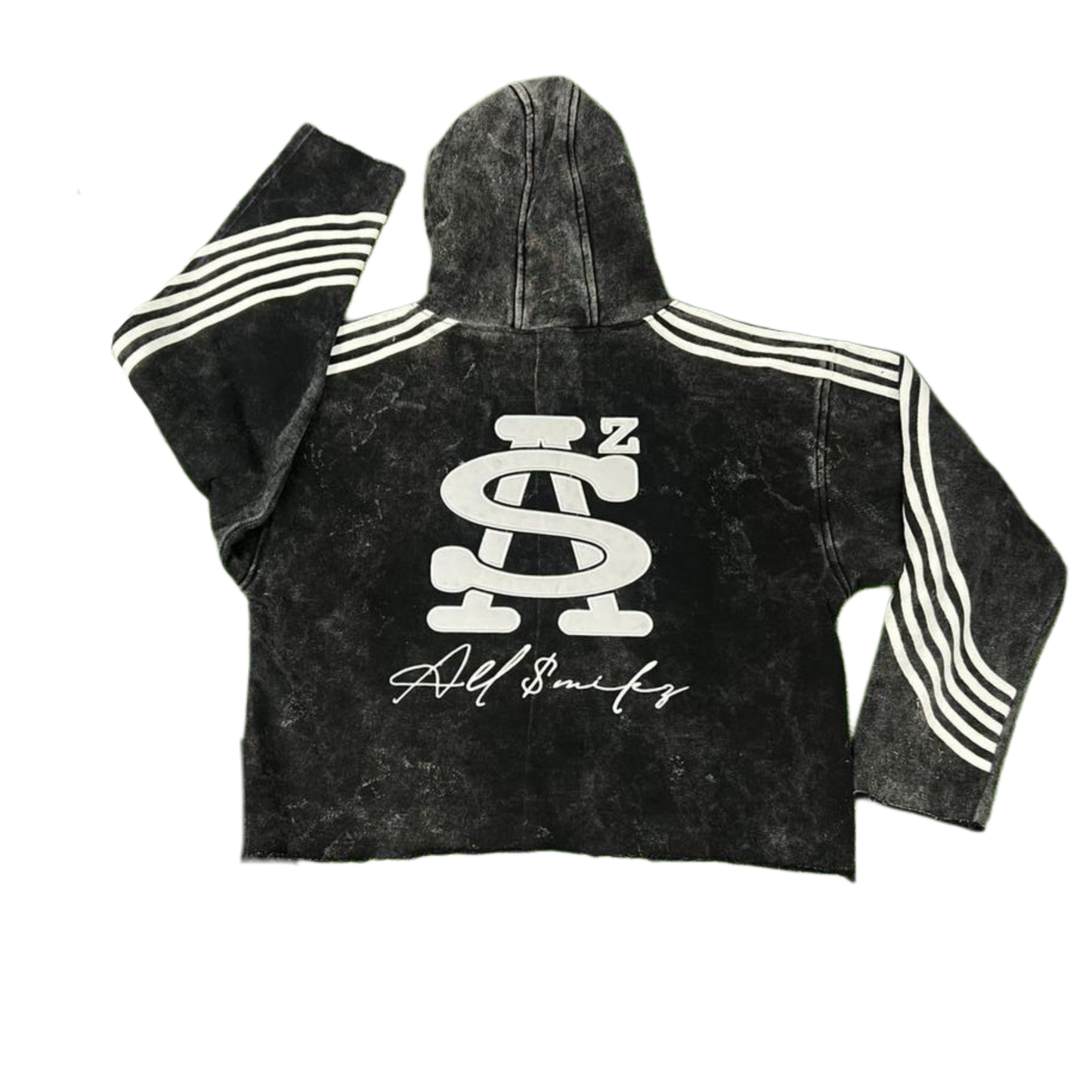 Distressed Oversized Crop Hoodie