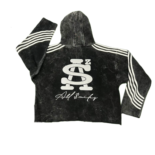 Distressed Oversized Crop Hoodie